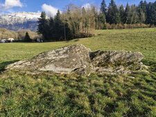 Bloc affleurant dans un champ, La-Sure-en-Chartreuse.